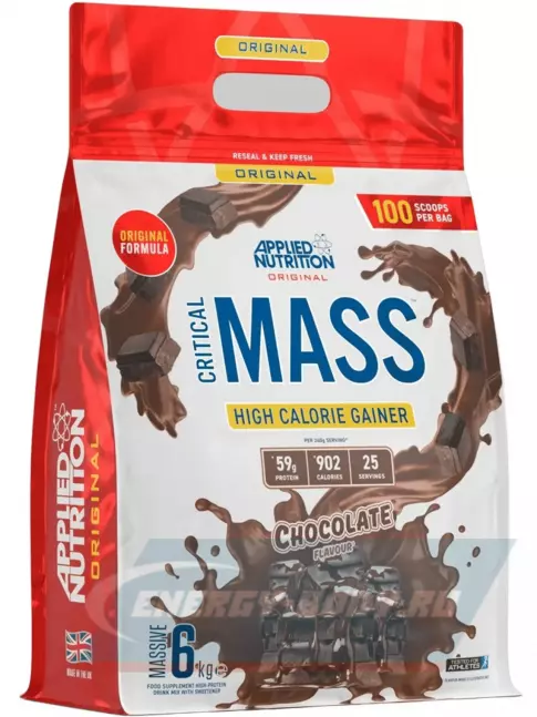 Гейнер APPLIED NUTRITION CRITICAL MASS (Original Formula) 6000 г, Шоколад