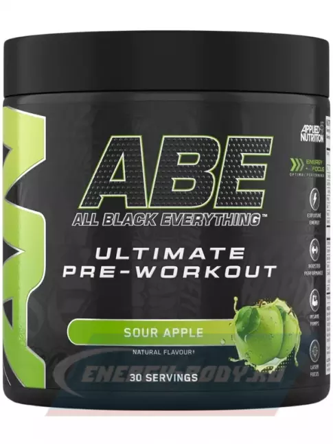 Предтерник APPLIED NUTRITION ABE - PRE-WORKOUT 375 г, Кислое яблоко