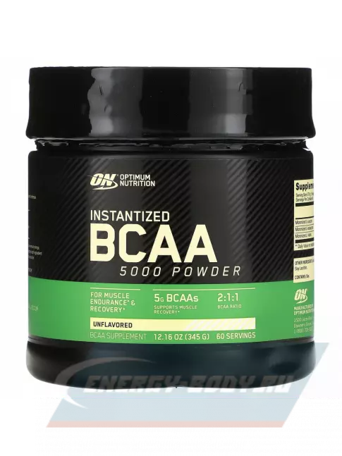 ВСАА Optimum Nutrition Instantized BCAA 5000 Powder 2:1:1 345 г, Нейтральный