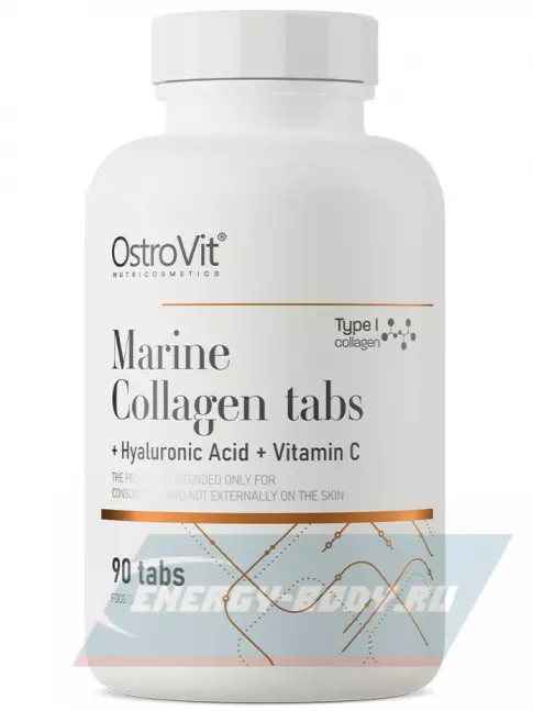 COLLAGEN OstroVit Marine Collagen + Hyaluronic Acid +Vitamin C 90 таблеток