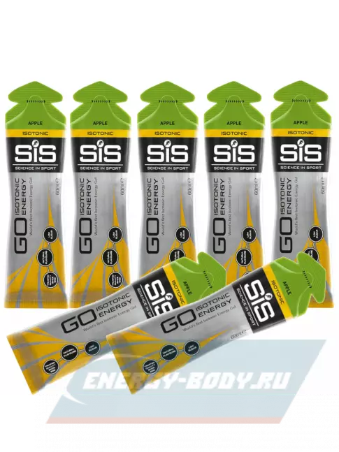 Энергетический гель SCIENCE IN SPORT (SiS) GO Isotonic Energy Gels 7 x 60 мл, Яблоко