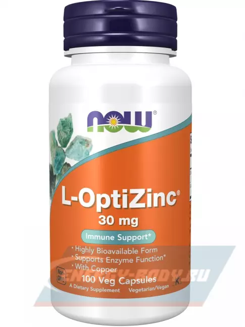  NOW FOODS L-OptiZinc 30 mg 100 веган капсул