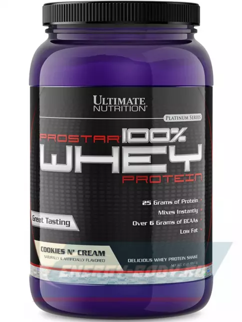  Ultimate Nutrition Prostar Whey 907 г + шейкер, Печенье - крем