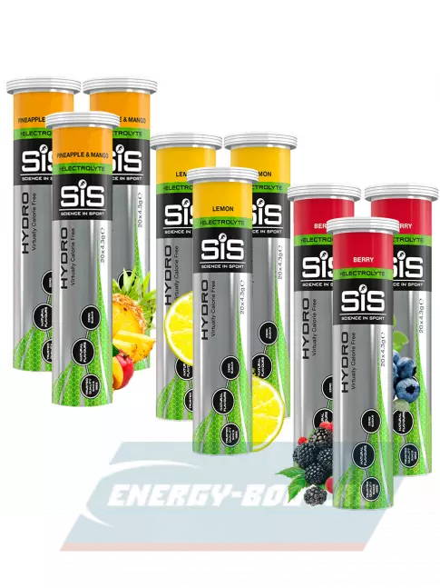  SCIENCE IN SPORT (SiS) GO Hydro Tablet 20s_3 9 x 20 таблеток, Ананас - Манго, Лимон, Ягоды