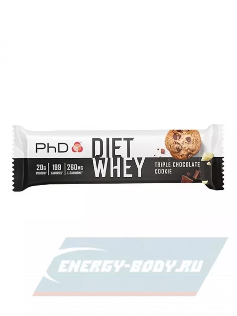 Батончик протеиновый PhD Nutrition Diet Whey Bar 63 г, Тройное шоколадное печенье