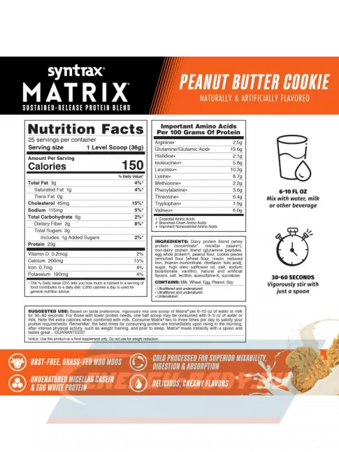  SYNTRAX Matrix 2 lbs 907 г, Печенье с арахисовым маслом
