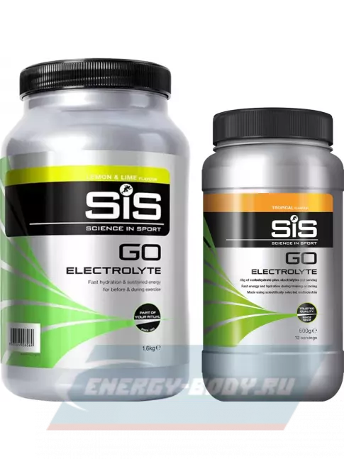  SCIENCE IN SPORT (SiS) GO Electrolyte Powder 1x500 г, 1x1600 г, Лимон-Лайм, Тропические фрукты