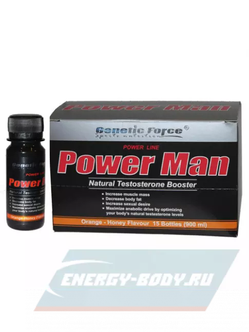 GENETIC FORCE POWER MAN 15 бутылочек, Апельсин-Мед