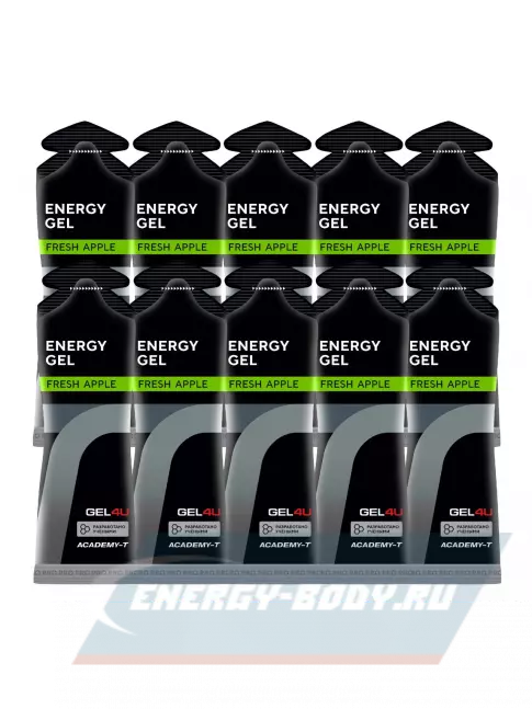 Энергетический гель GEL4U Energy GEL 10 x 60 г, Яблоко