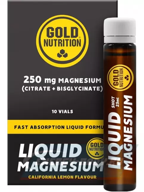  GoldNutrition MAGNESIUM 250 мг + B6 10 x 25 мл, Лимон