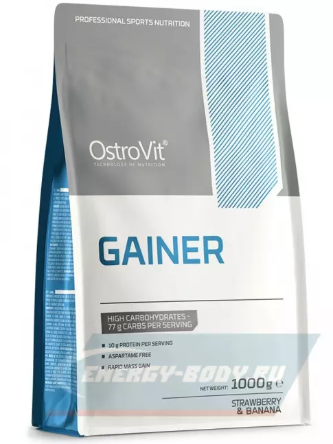 Гейнер OstroVit Gainer 1000 г, Клубника-банан