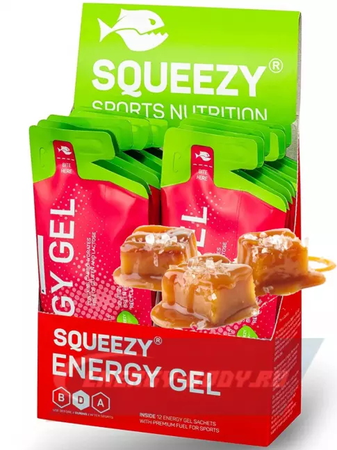 Энергетический гель SQUEEZY ENERGY GEL 33 г x 12 саше, Соленая карамель