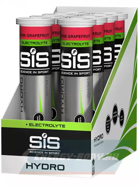 SCIENCE IN SPORT (SiS) GO Hydro Tablet 20s 8 x 20 таблеток, Розовый грейпфрут