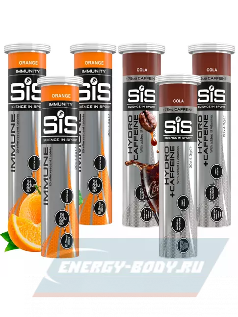  SCIENCE IN SPORT (SiS) GO Hydro Tablet 20s_3 6 x 20 таблеток, Апельсин, Кола