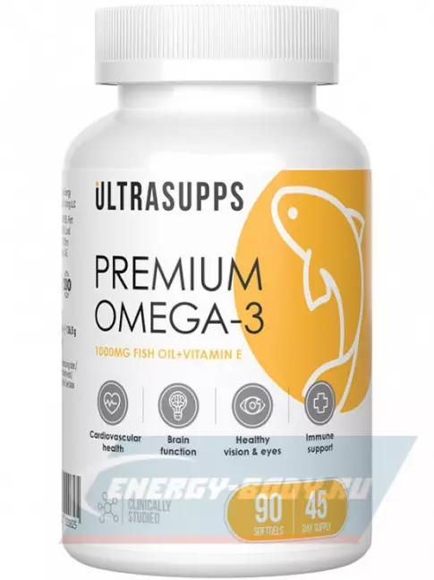 Omega 3 UltraSupps Premium Omega-3 90 капсул