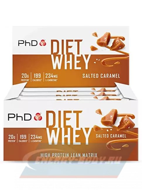 Батончик протеиновый PhD Nutrition Diet Whey Bar 12 x 63 г, Соленая карамель