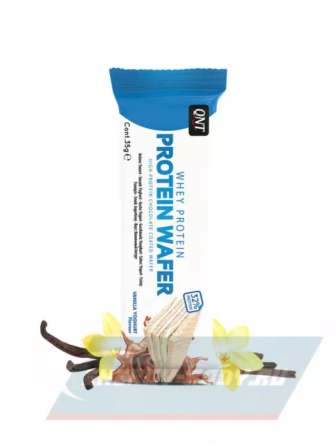 Батончик протеиновый QNT Protein Wafer 35 г, Ванильный йогурт