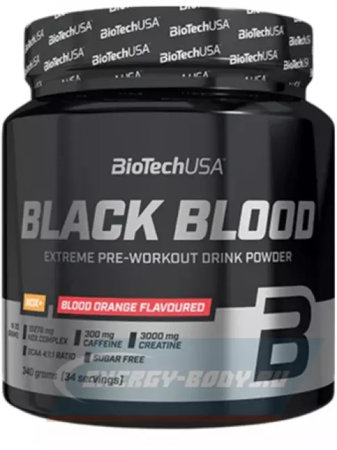 Предтерник BioTechUSA Black blood Nox+ 340 г, Красный апельсин
