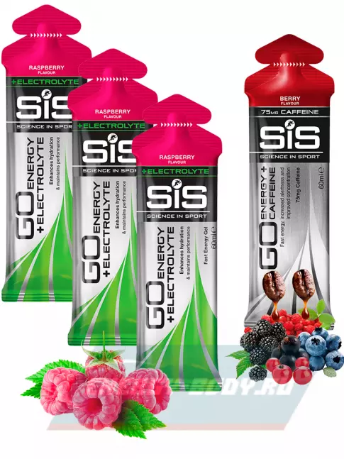Энергетический гель SCIENCE IN SPORT (SiS) GO Energy MIX-31 4 x 60 мл, Малина, Ягода