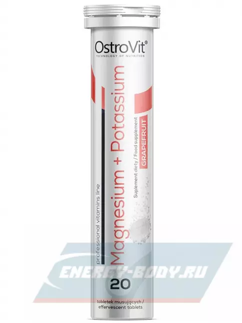  OstroVit Magnesium + Potassium 20 шипучих таблеток, грейпфрут