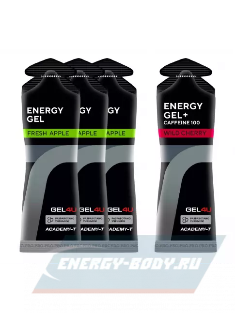 Энергетический гель GEL4U Energy Gel MIX 4 x 60 г, Яблоко, Вишня №2