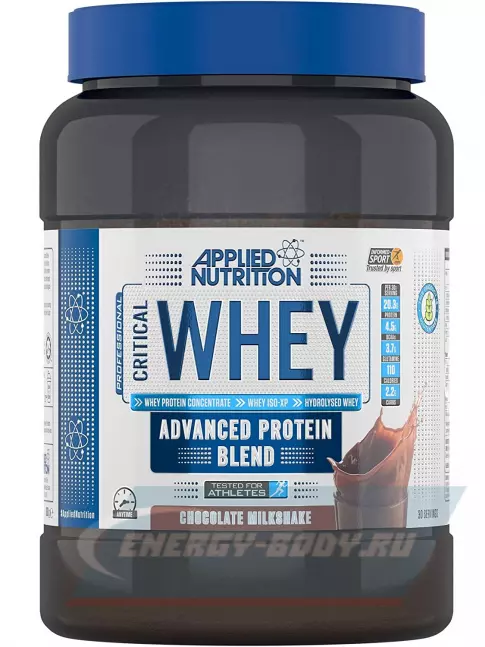  APPLIED NUTRITION CRITICAL Whey 900 г, Шоколадный молочный коктейль