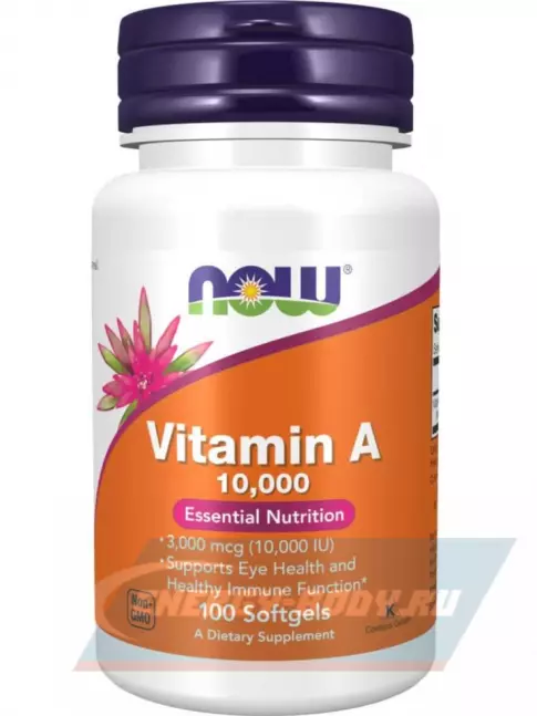 NOW FOODS Vitamin A 10000 IU 100 гелевые капсулы