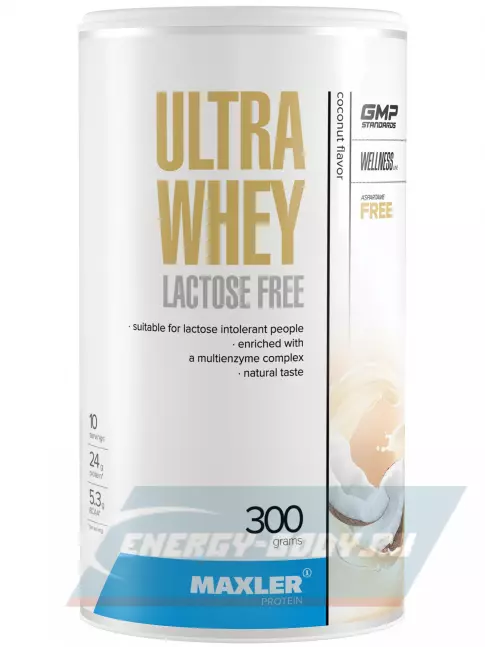  MAXLER Ultra Whey Lactose Free 300 г, Кокос