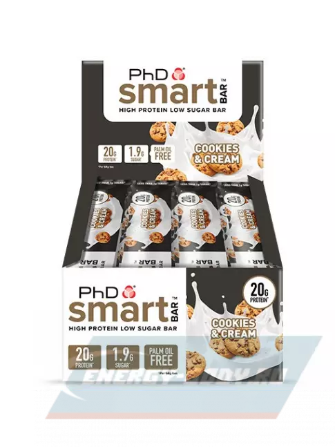 Батончик протеиновый PhD Nutrition Smart Bar 12 x 64 г, Печенье и Сливки