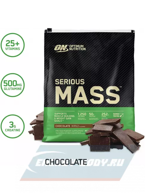 Гейнер Optimum Nutrition Serious Mass 5440 г, Шоколад