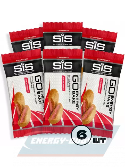 Батончик энергетический SCIENCE IN SPORT (SiS) GO Energy Bake 6 x 50 г, Клубника
