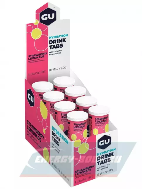  GU ENERGY GU HYDRATION DRINK TABS 8 x 12 таб, Клубничный лимонад