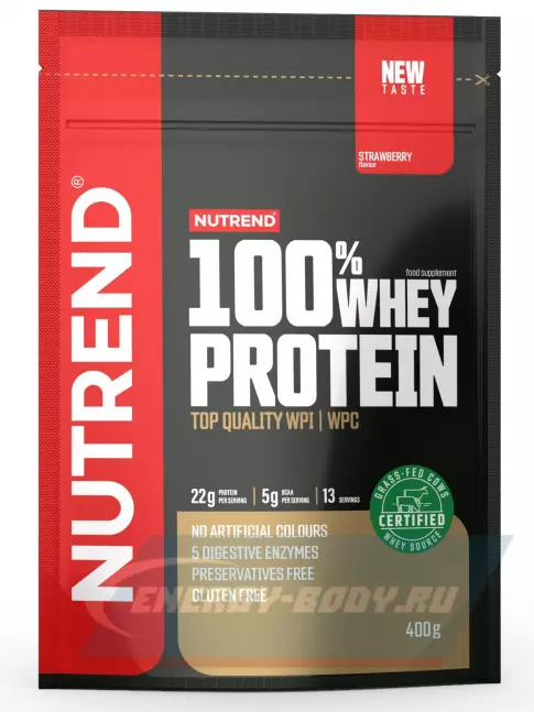  NUTREND 100% Whey Protein 400 г, Клубника