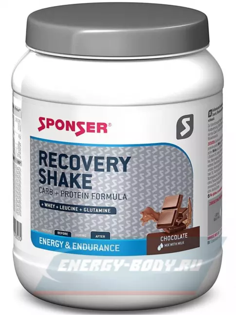 Предтерник SPONSER RECOVERY SHAKE 900 г, Шоколад