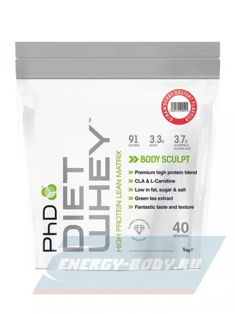  PhD Nutrition Diet Whey Protein 1000 г, Восхитительная клубника