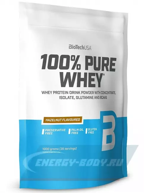 BioTechUSA 100% Pure Whey 1000 г, Лесной орех BioTechUSA 100% Pure Whey 1000 г, Лесной орех