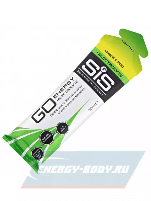 Энергетический гель SCIENCE IN SPORT (SiS) Go Energy + Electrolyte Gels 60 мл, Лимон-Мята
