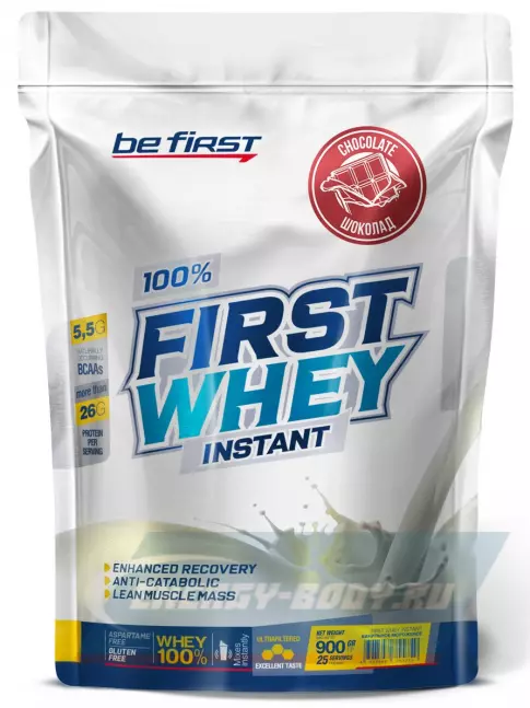 Be First First Whey protein (сывороточный протеин) 900 г + шейкер, Шоколад Be First First Whey protein (сывороточный протеин) 900 г + шейкер, Шоколад