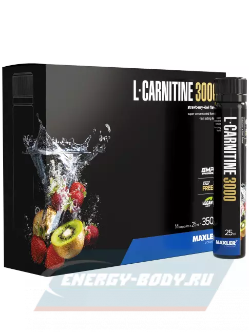 L-Карнитин MAXLER L-Carnitine 3000 14 x 25 мл, Клубника - Киви