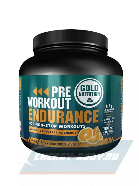 Предтерник GoldNutrition Pre Workout Endurance 300 г, Апельсин