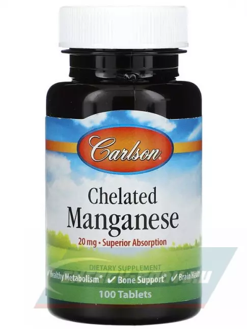  Carlson Labs Chelated Manganese 100 таблеток