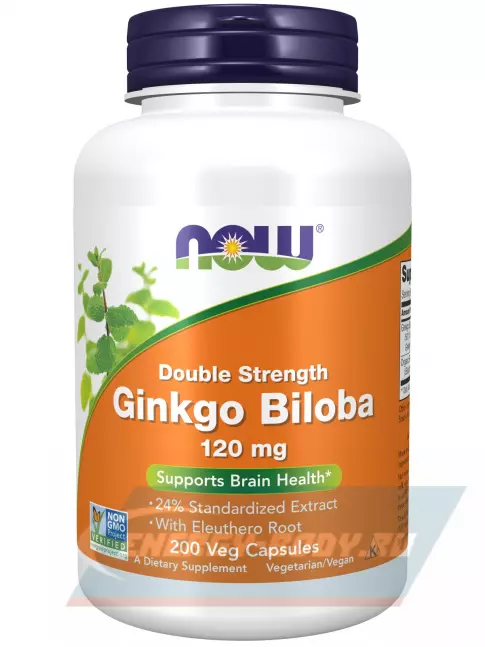  NOW FOODS Ginkgo Biloba 120 mg 200 веган капсул