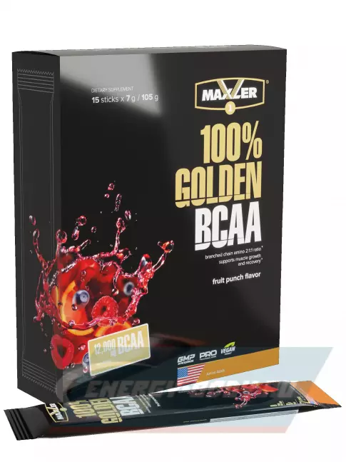 ВСАА MAXLER 100% Golden BCAA 15 x 7 г, Фруктовый Пунш