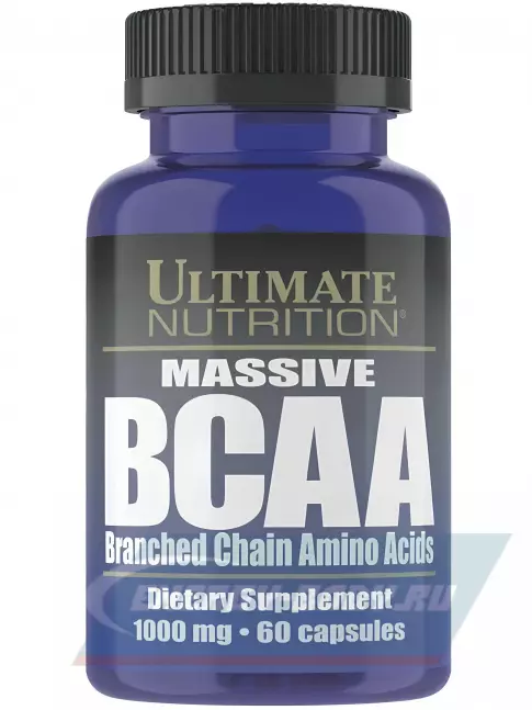 ВСАА Ultimate Nutrition Massive BCAA 1000 мг 60 капсул, нейтральный
