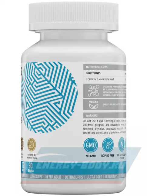 L-Карнитин UltraSupps Ultra Gold L-Carnitine 500 mg 90 таблеток