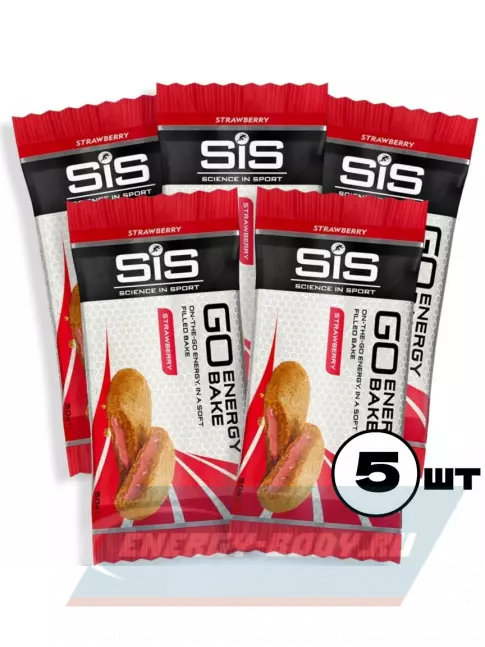 Батончик энергетический SCIENCE IN SPORT (SiS) GO Energy Bake 5 x 50 г, Клубника