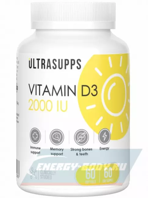  UltraSupps Vitamin D3 2000 IU 60 капсул