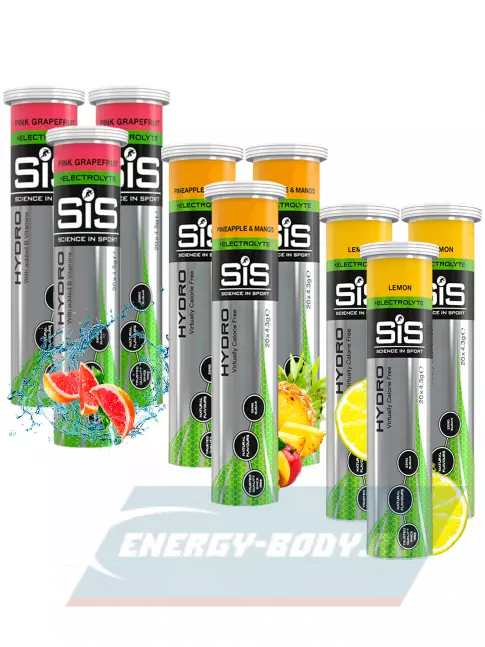  SCIENCE IN SPORT (SiS) GO Hydro Tablet 20s_3 9 x 20 таблеток, Розовый грейпфрут, Ананас - Манго, Лимон