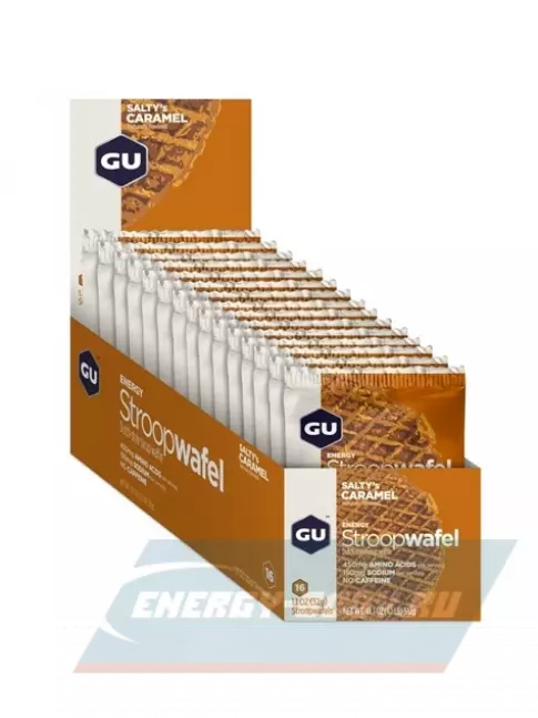 Батончик энергетический GU ENERGY GU ENERGY STROOPWAFEL no caffeine 16 x 32 г, Соленая карамель