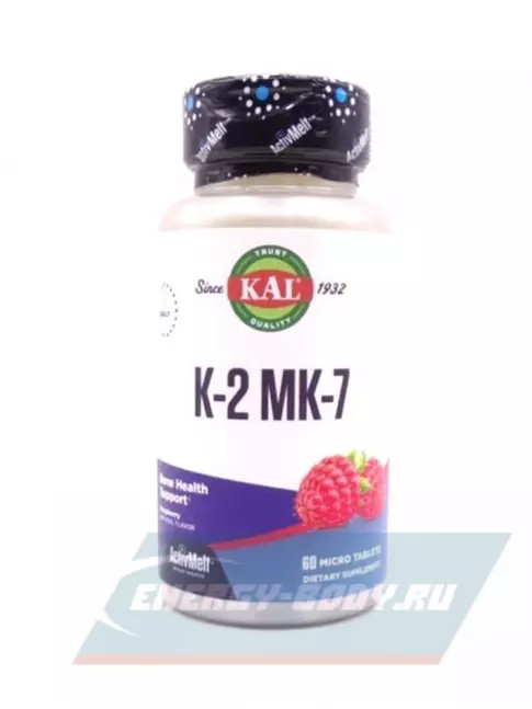  KAL K-2 MK-7 ActivMelt 100 mcg 60 таблеток, Малина
